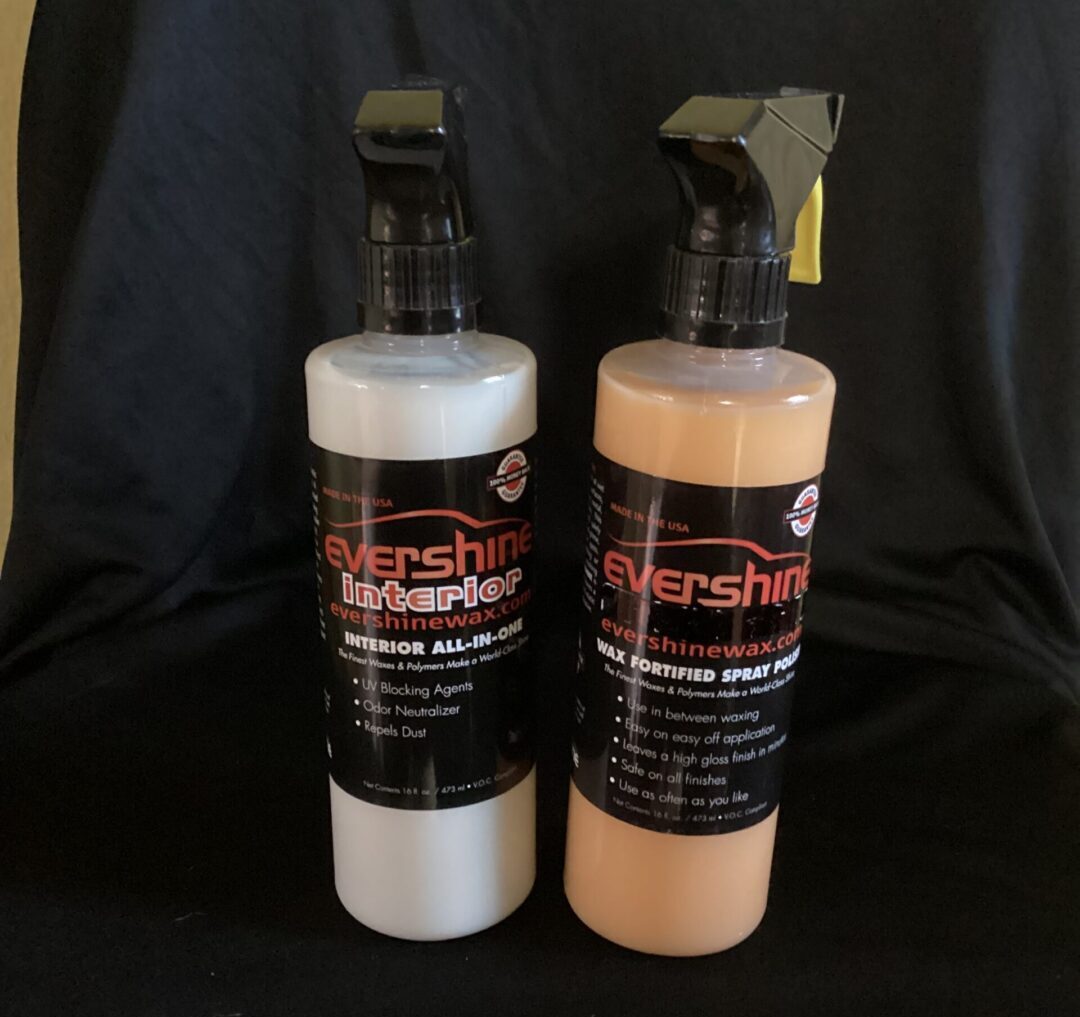 One Evershine wax spray and one interior cleaning spray